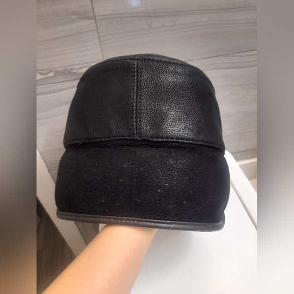 Mumcular - Mens Leather hat (XL) - Black - Vintage - Picture 4 of 11